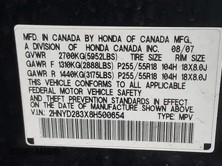 2008 Acura MDX Tech Pkg with VIN 2HNYD283X8H500654, listed as a IAAI auction lot 41913312 with 178,944 mi miles. Bid and sale history available at carsss.com. Image 9.
