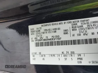 2022 Ford F-250 XL с VIN 1FDBF2B65NEE21187, выставлен на аукционе IAAI как лот 41921169 с пробегом 57 394 миль миль и . История ставок и продаж доступна на DreamBid. Изображение 9.