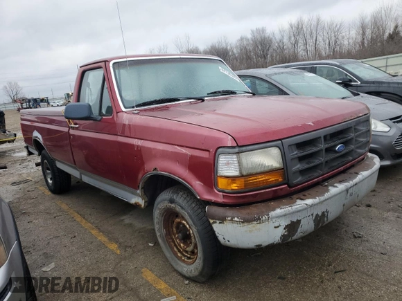 1995 Ford F-150 with VIN 1FTDF15Y6SLB57439, listed as a Copart auction lot 44136335 with 186,438 mi miles and Clean Title. Bid and sale history available at carsss.com. Image 4.