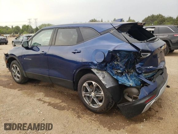 2023 Chevrolet Blazer LT with VIN 3GNKBHR4XPS101368, listed as a Copart auction lot 58520625 with 22,155 mi miles and Salvage title. Bid and sale history available at DreamBid. Image 2.