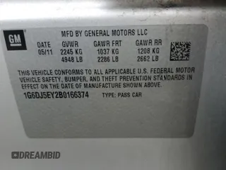 2011 Cadillac CTS Performance with VIN 1G6DJ5EY2B0166374, listed as a Copart auction lot 71828744 with Not Provided miles and Clean Title. Bid and sale history available at carsss.com. Image 12.