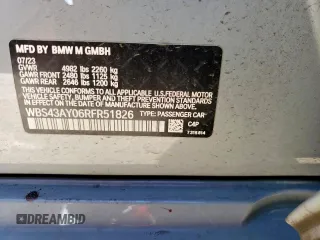 2024 BMW M3 Competition xDrive с VIN WBS43AY06RFR51826, выставлен на аукционе Copart как лот 46634895 с пробегом Не указан миль и Списание • Salvage title. История ставок и продаж доступна на DreamBid. Изображение 12.
