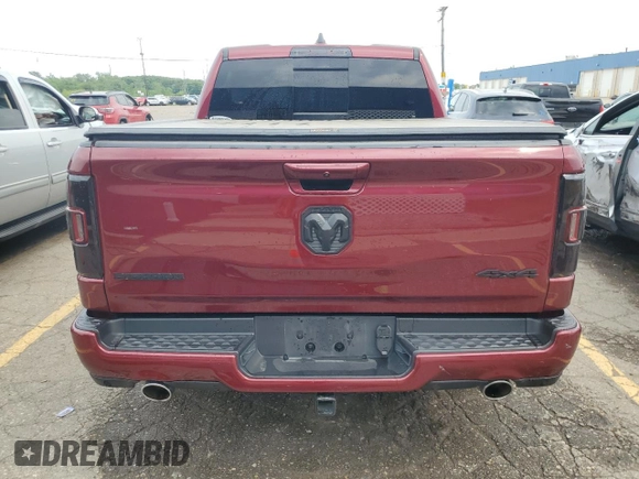 2022 Ram 1500 Big Horn with VIN 1C6SRFFT3NN318490, listed as a Copart auction lot 59371225 with 35,339 mi miles and Salvage title. Bid and sale history available at DreamBid. Image 6.