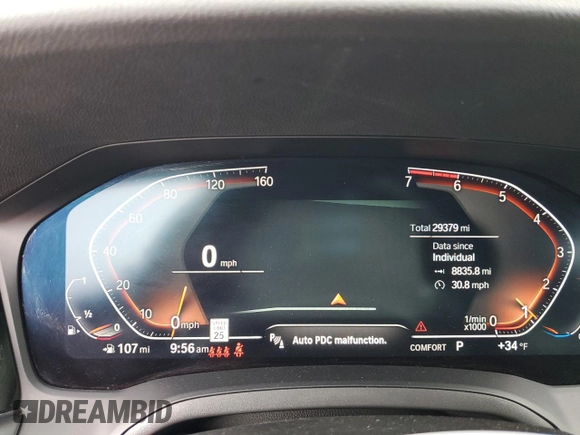 2019 BMW 3 Series 330i xDrive with VIN 3MW5R7J52K8A05284, listed as a Copart auction lot 82251444 with 29,379 mi miles and Salvage Title. Bid and sale history available at DreamBid. Image 9.