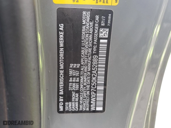 2019 MINI Hardtop 2 Door Cooper S with VIN WMWXP7C50K2A52889, listed as a Copart auction lot 45509715 with 56,872 mi miles and Salvage Title. Bid and sale history available at carsss.com. Image 12.