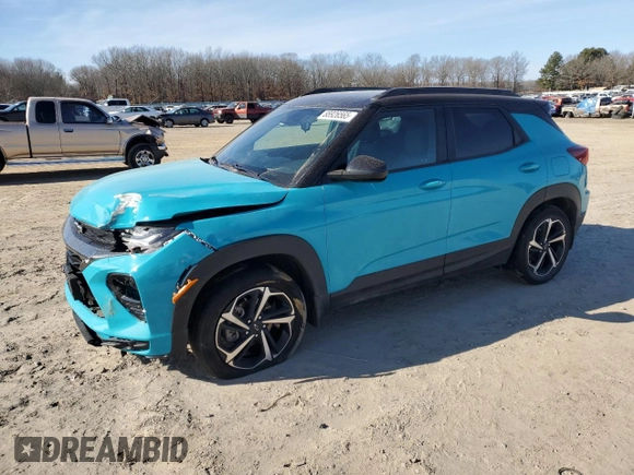 2022 Chevrolet TrailBlazer RS with VIN KL79MUSL7NB044094, listed as a Copart auction lot 88926565 with 68,263 mi miles and Salvage Title. Bid and sale history available at DreamBid. Image 1.