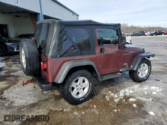 2001 Jeep Wrangler SE with VIN 1J4FA29P91P308872, listed as a Copart auction lot 45676435 with 179,486 mi miles and Salvage Title. Bid and sale history available at carsss.com. Image 3.