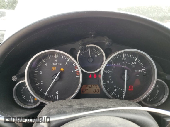 2008 Mazda MX-5 Miata Touring with VIN JM1NC26F780146072, listed as a Copart auction lot 65602695 with 124,607 mi miles and Salvage title. Bid and sale history available at DreamBid. Image 9.