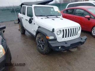 2018 Jeep Wrangler Unlimited Sport S z VIN 1C4HJXDG1JW329210, wystawiony jako IAAI lot #41983622 z przebiegiem 45 490 mil mil oraz . Historia ofert i sprzedaży dostępna na DreamBid. Obrazek 1.