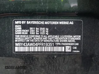 2023 BMW i4 eDrive35 z VIN WBY43AW04PFR19351, wystawiony jako IAAI lot #41841961 z przebiegiem 28 175 mil mil oraz . Historia ofert i sprzedaży dostępna na DreamBid. Obrazek 9.