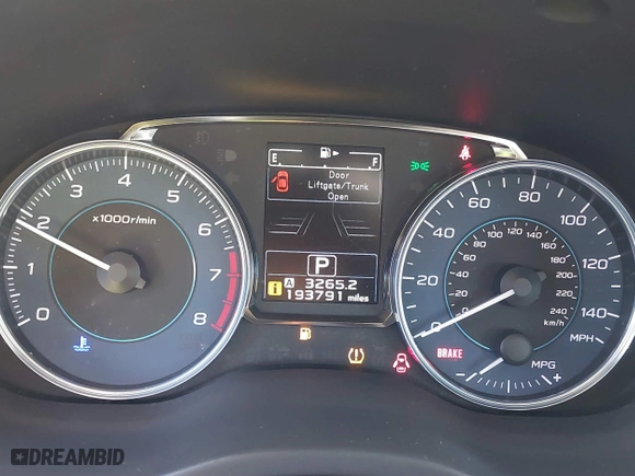 2015 Subaru Impreza Wagon 2.0i Sport Limited with VIN JF1GPAY69FH329739, listed as a IAAI auction lot 41751588 with 193,791 mi miles. Bid and sale history available at carsss.com. Image 7.