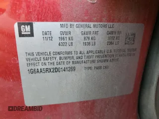 2013 Cadillac ATS with VIN 1G6AA5RX2D0141269, listed as a Copart auction lot 50151535 with 179,506 mi miles and Salvage title. Bid and sale history available at DreamBid. Image 12.