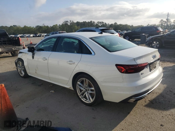 2023 Audi A4 S line Premium Plus with VIN WAUEAAF42PA020089, listed as a Copart auction lot 50093875 with 43,576 mi miles and Salvage Title. Bid and sale history available at DreamBid. Image 2.