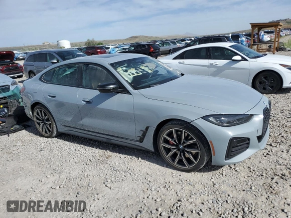 2024 BMW 4 Series 430i xDrive with VIN WBA73AV06RFP78458, listed as a Copart auction lot 55664535 with 27,665 mi miles and Salvage title. Bid and sale history available at DreamBid. Image 3.