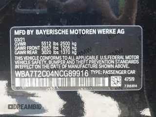 2022 BMW 7 Series 740i with VIN WBA7T2C04NCG89916, listed as a IAAI auction lot 41319575 with 31,062 mi miles. Bid and sale history available at carsss.com. Image 9.