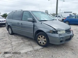 2002 Honda Odyssey EX-L z VIN 5FNRL18042B028283, wystawiony jako IAAI lot #41653033 z przebiegiem 253 191 mil mil oraz . Historia ofert i sprzedaży dostępna na DreamBid. Obrazek 1.