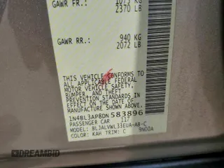 2013 Nissan Altima SV with VIN 1N4BL3AP8DN583896, listed as a Copart auction lot 57999765 with 208,346 mi miles and Salvage title. Bid and sale history available at DreamBid. Image 12.