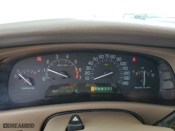 1998 Buick Park Avenue with VIN 1G4CW52K7W4604407, listed as a Copart auction lot 45429585 with 136159 miles and Salvage Title. Bid and sale history available at carsss.com. Image 9.