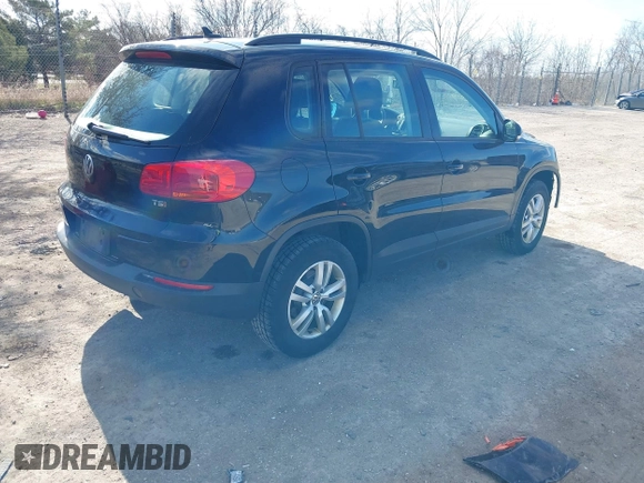 2017 Volkswagen Tiguan S with VIN WVGAV7AX6HK016922, listed as a IAAI auction lot 42032319 with 104,358 mi miles and . Bid and sale history available at DreamBid. Image 4.
