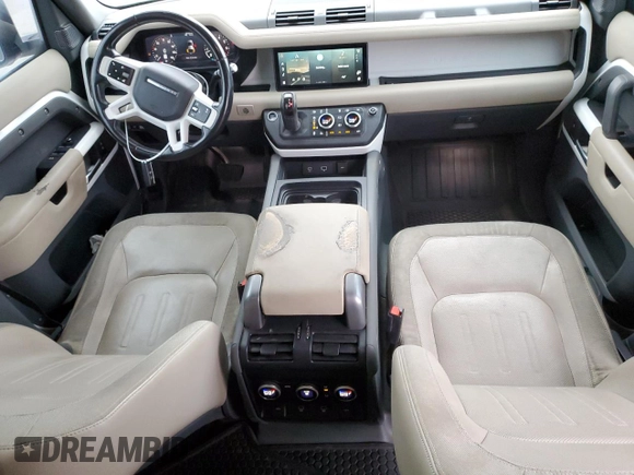 2021 Land Rover Defender S with VIN SALEJ7RX9M2038129, listed as a Copart auction lot 83840574 with 88,105 mi miles and Salvage title. Bid and sale history available at DreamBid. Image 8.