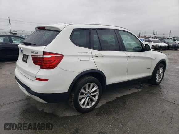 2017 BMW X3 xDrive28i with VIN 5UXWX9C56H0T09497, listed as a Copart auction lot 48904575 with 110,950 mi miles and Salvage Title. Bid and sale history available at DreamBid. Image 3.