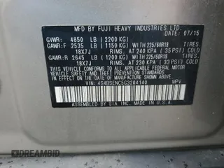 2016 Subaru Outback Limited с VIN 4S4BSENC5G3204140, выставлен на аукционе Copart как лот 58405825 с пробегом 92 433 миль миль и Списание • Salvage title. История ставок и продаж доступна на DreamBid. Изображение 13.