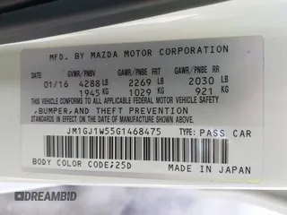 2016 Mazda 6 i Grand Touring с VIN JM1GJ1W55G1468475, выставлен на аукционе IAAI как лот 41651004 с пробегом 31 332 миль миль и . История ставок и продаж доступна на DreamBid. Изображение 9.