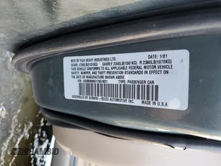 2001 Subaru Legacy Outback VDC with VIN 4S3BH896517651821, listed as a Copart auction lot 79705664 with 203,619 mi miles and Salvage title. Bid and sale history available at DreamBid. Image 12.