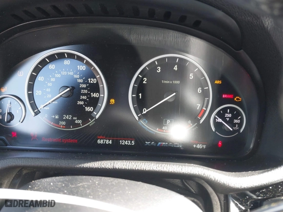 2017 BMW X4 M40i with VIN 5UXXW7C54H0U25941, listed as a IAAI auction lot 41366060 with 68,784 mi miles. Bid and sale history available at carsss.com. Image 15.