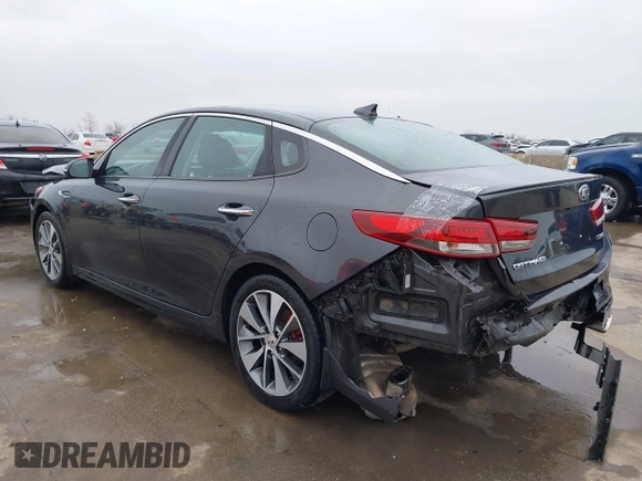 2016 Kia Optima SX Turbo with VIN 5XXGW4L22GG089399, listed as a IAAI auction lot 41498110 with 79,033 mi miles and . Bid and sale history available at DreamBid. Image 3.