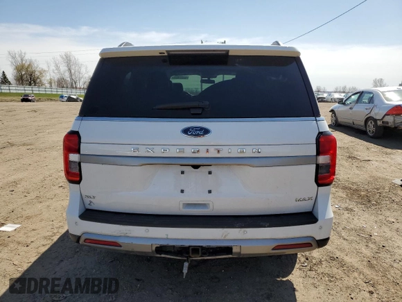 2023 Ford Expedition Max XLT with VIN 1FMJK1J83PEA13732, listed as a Copart auction lot 52970035 with 34,123 mi miles and Salvage title. Bid and sale history available at DreamBid. Image 6.