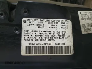 1998 Saturn SL with VIN 1G8ZF5285WZ204569, listed as a Copart auction lot 43624765 with 318,544 mi miles and Salvage Title. Bid and sale history available at carsss.com. Image 14.