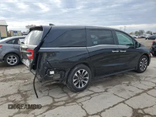 2022 Honda Odyssey EX-L with VIN 5FNRL6H70NB031177, listed as a Copart auction lot 51262515 with 53,629 mi miles and Salvage Title. Bid and sale history available at DreamBid. Image 3.