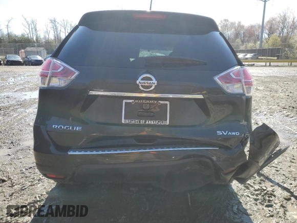 2016 Nissan Rogue SV with VIN KNMAT2MV3GP640461, listed as a Copart auction lot 49015065 with 137,372 mi miles and Salvage Title. Bid and sale history available at carsss.com. Image 6.