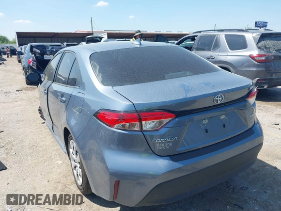 2025 Toyota Corolla LE with VIN 5YFB4MDE2SP237186, listed as a IAAI auction lot 41870365 with 8,516 mi miles. Bid and sale history available at carsss.com. Image 3.