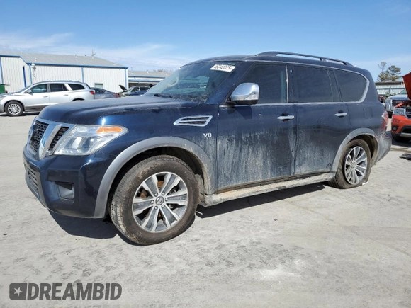 2019 Nissan Armada SL with VIN JN8AY2ND6K9090410, listed as a Copart auction lot 46342825 with 106,930 mi miles and Salvage Title. Bid and sale history available at carsss.com. Image 1.