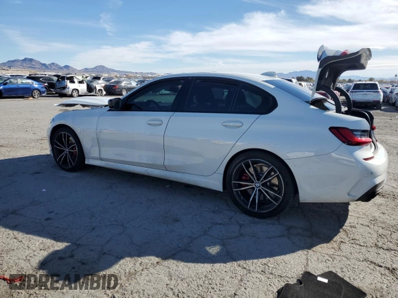 2022 BMW 3 Series M340i with VIN 3MW5U7J02N8C71976, listed as a Copart auction lot 48223325 with 41,579 mi miles and Salvage Title. Bid and sale history available at carsss.com. Image 2.