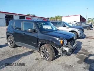 2020 Jeep Renegade Sport with VIN ZACNJAAB2LPL84352, listed as a IAAI auction lot 41936031 with 92,254 mi miles and . Bid and sale history available at carsss.com. Image 1.