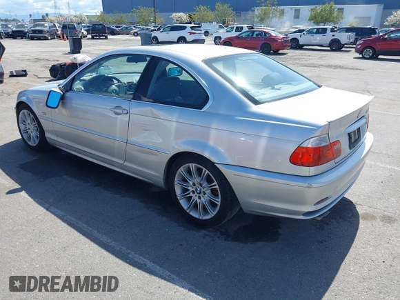 2002 BMW 3 Series 325Ci with VIN WBABN33452PG57400, listed as a IAAI auction lot 41947295 with 230,196 mi miles and . Bid and sale history available at DreamBid. Image 3.