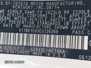 2014 Toyota Avalon Limited z VIN 4T1BK1EB9EU126369, wystawiony jako IAAI lot #41860590 z przebiegiem 135 259 mil mil oraz . Historia ofert i sprzedaży dostępna na DreamBid. Obrazek 9.