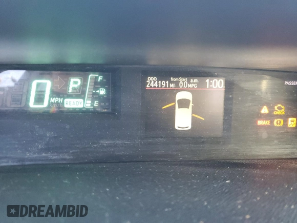 2012 Toyota Prius One with VIN JTDKDTB39C1508830, listed as a Copart auction lot 50664745 with 244,191 mi miles and Clean Title. Bid and sale history available at DreamBid. Image 9.