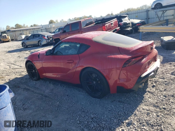 2020 Toyota Supra 3.0 with VIN WZ1DB4C09LW020670, listed as a Copart auction lot 76634174 with Not provided miles and Salvage title. Bid and sale history available at DreamBid. Image 2.
