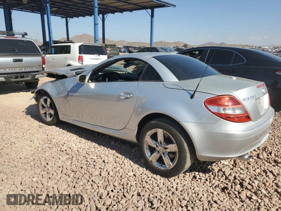 2007 Mercedes-Benz SLK-Class 3.0L with VIN WDBWK54F07F160403, listed as a Copart auction lot 43060145 with 168,421 mi miles and Salvage Title. Bid and sale history available at carsss.com. Image 2.