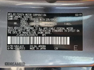 2019 Lexus RX with VIN JTJDGKCA7K2008274, listed as a Copart auction lot 70887954 with 61,256 mi miles and Salvage Title. Bid and sale history available at carsss.com. Image 14.