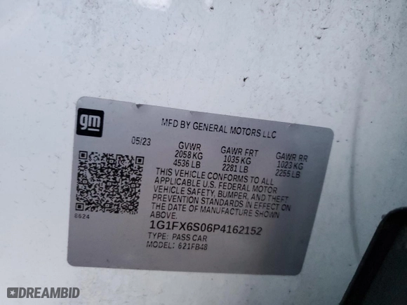 2023 Chevrolet Bolt EV 2LT with VIN 1G1FX6S06P4162152, listed as a Copart auction lot 42175755 with NaN miles and Salvage Title. Bid and sale history available at carsss.com. Image 13.