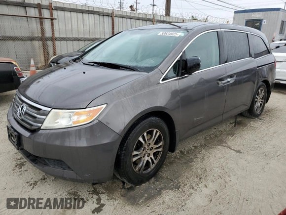 2013 Honda Odyssey EX z VIN 5FNRL5H40DB070687, wystawiony jako Copart lot #58624925 z przebiegiem 232 232 mil mil oraz Czysty tytuł • Clean title. Historia ofert i sprzedaży dostępna na DreamBid. Obrazek 1.