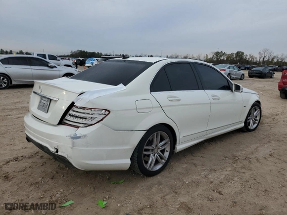 2012 Mercedes-Benz C-Class C 250 Sport with VIN WDDGF4HBXCR237742, listed as a Copart auction lot 88679085 with 124,708 mi miles and Salvage Title. Bid and sale history available at carsss.com. Image 3.