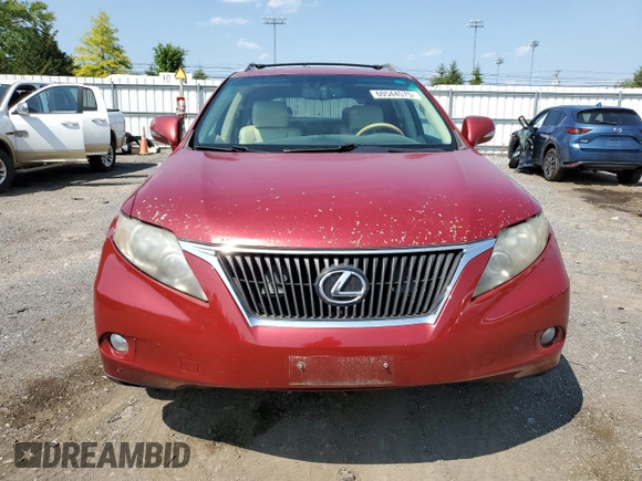 2010 Lexus RX 350 with VIN 2T2BK1BA6AC077960, listed as a Copart auction lot 60544575 with 235,554 mi miles and Salvage title. Bid and sale history available at DreamBid. Image 5.