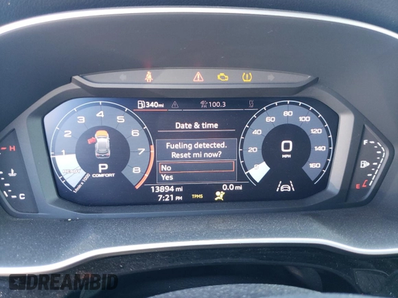 2021 Audi Q3 S line Premium with VIN WA1DECF39M1042148, listed as a Copart auction lot 59171333 with 13,894 mi miles and Salvage title. Bid and sale history available at DreamBid. Image 9.