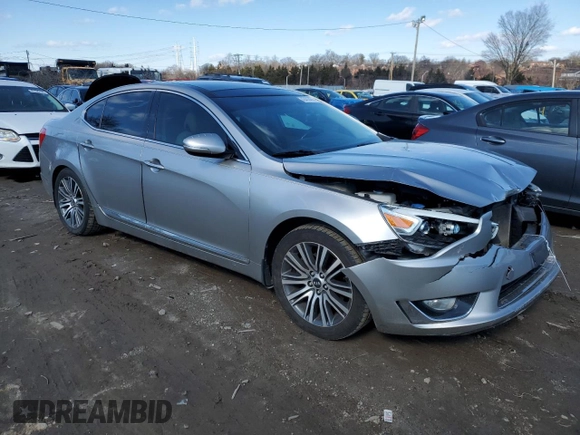 2014 Kia Cadenza Premium with VIN KNALN4D78E5139605, listed as a Copart auction lot 45453455 with 130,764 mi miles and Salvage Title. Bid and sale history available at carsss.com. Image 4.